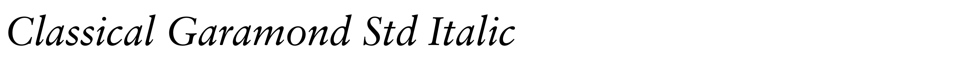 Classical Garamond Std Italic